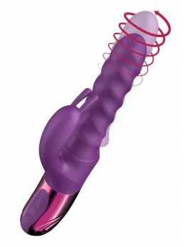 She.E.O Swirl Rabbit Vibrator Thrusting & Rotating, Silicone, Pink