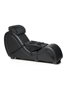 XR Brands Kinky Black Intimate Lounge Chair with Support Pillows