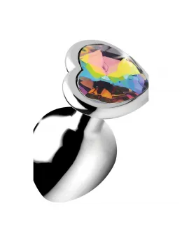 Rainbow Prism алуминиев анален разширител със сърце, среден