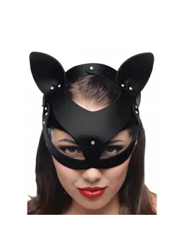 Bad Kitten Leather Cat Mask - Adjustable Genuine Leather Headpiece