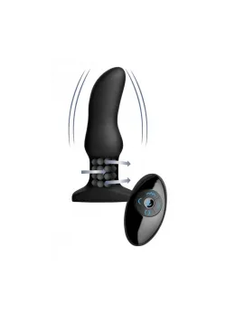 XR Brands Model M Curved Rotating Bead Plug with Remote - Black