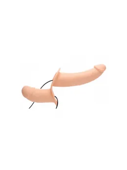 Supreme Pleasure Vibrating Double Model with Adjustable Harness Black