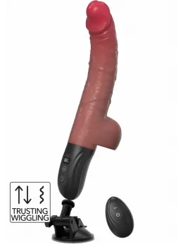 Realistic Thrusting and Wiggling Vibrator with Remote, Suction Base, Silicone